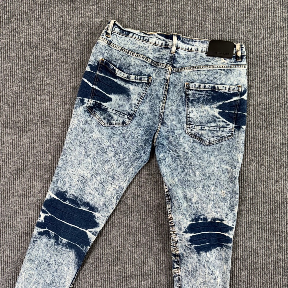 Blind‎ Trust Mens 36x30 Acid Wash Moto Biker Jeans Distressed Y2K Grunge Skater